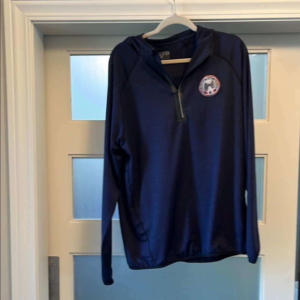 Columbus Blue Jackets Hockey Navy Blue Quarter Zip Pullover Hoodie